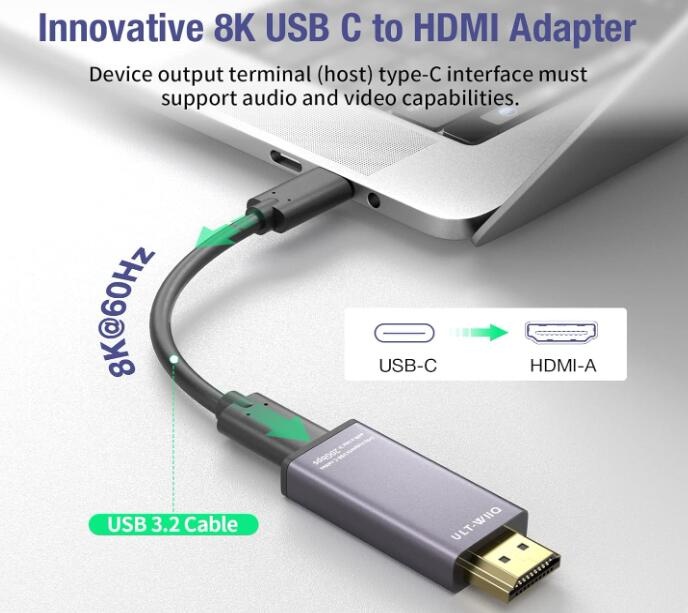 Usb C Female Input To Hdmi A Male Output K Adapter