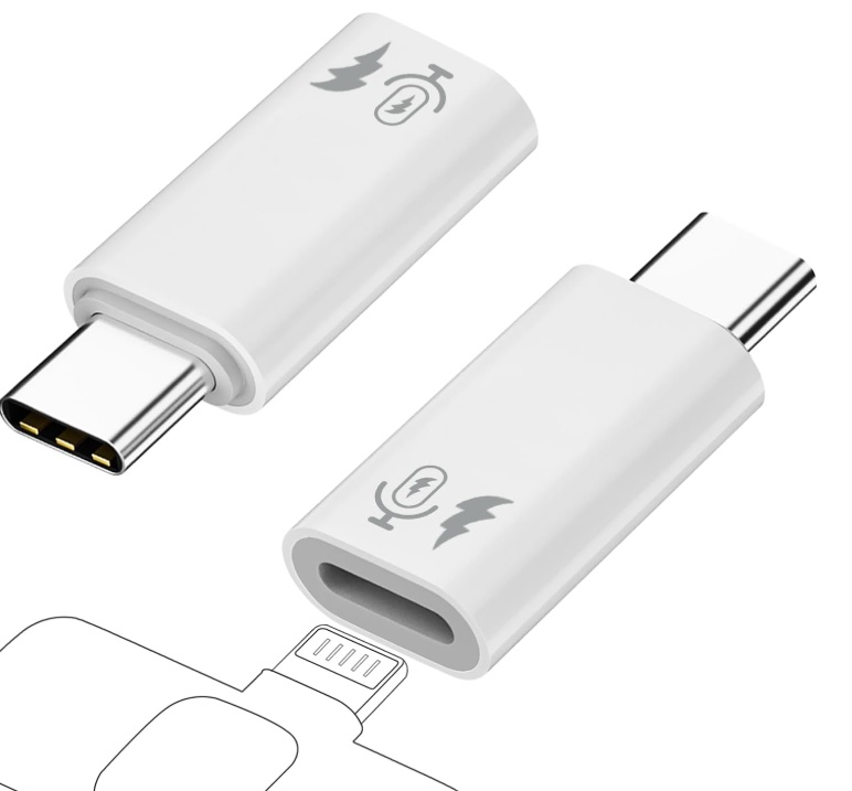 USB C to Lavalier Microphone Adapter, Type C Male Converter for iPhone Wireless Lavalier Microphone, iPhone 16/15 Series, iPad Air/Pro, Not for Headphone and Data