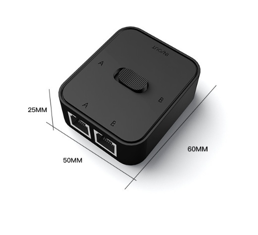 Gigabit Ethernet Splitter 1 to 2 - Network Splitter with USB Power Cable