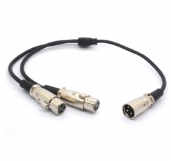 XLR Cable Y Splitter Adapter XLR Female to Dual XLR Male Y Extension Cords for Microphone Audio 50CM