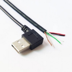 angle USB 2.0 A male to open cable full 5pin