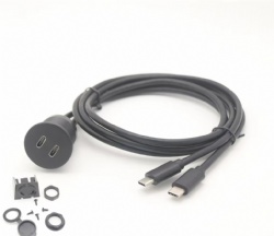 waterproof Double USB 2.0 C male to USB 2.0 C female extension cable