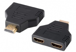 Gold Plated 1 to 2 HDMI Male to Two HDMI Female Adapter Splitter Video/Audio Splitter for HDTV Monitor