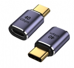 metal shell Gold plated USB C male to USB C female 40Gbps adapter