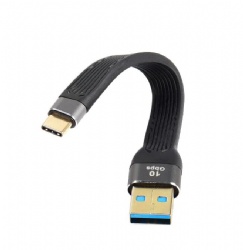 10Gbps Short 5inch USB A 3.0 Male to USB C 3.1 Male 3A Fast Charging FPC Flat Cable