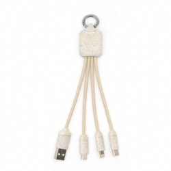 wheat straw Gift 3 in 1 usb power charge cable CABLETOLINK