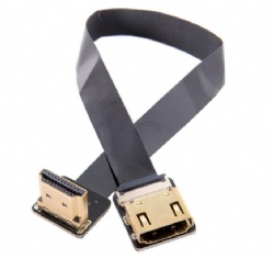 Up Angled 90 Degree HDMI Male to Female FPC Flat Cable for HDTV Multicopter Aerial Photography