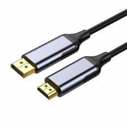 6ft DP to HDMI 1.4 Uni-Directional Cable, 4K@30Hz, 2K@60Hz, 1080P Full HD, Nylon Braided Cord for Dell, NVIDIA, AMD, Lenovo, HP, Monitor, Projector, Desktop