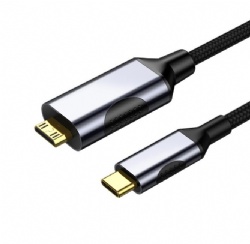 USB C to Mini HDMI Cable 6FT, High Speed 4K Cord 4K@30/2K@60Hz/1080P Nylon Type C to Mini HDMI Uni-Directional Cord