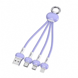 Lique silicon 3 in 1 multi usb phone charge cable