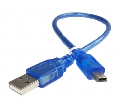 25cm Blue color Mini usb 5pin power charge phone cable