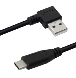 Right Angle USB 2.0 (Type-A) Male to USB 2.0 (Type-C) Male Fast Charge and Data Sync Cable