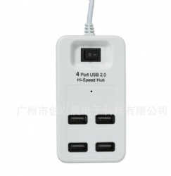 4-Port USB 3.0 Hub with 4 Data Ports, 1 Smart Charging Port, Individual On/Off Switches and 5V/3A Adapter