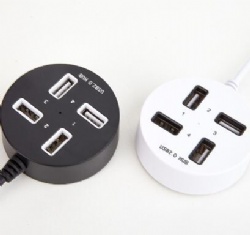 round 4 ports usb 2.0 hub