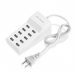 10PORT 50W 2.4A/1A USB Charger Adapter Fa st Charging Station