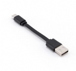 Flat USB C male to USB A male power bank charge cable 10cm CABLETOLINK