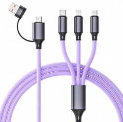 Colorful 2 in 3 silicon soft multi usb power charge cable 1.2m