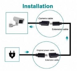 Coiled Micro USB 5Pin Male to Female Spring Spiral Cable Sync & Charging for Security Camera Phones Tablets - Stretched 2.5M