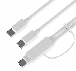 2 in 2 multi usb power charge splitter cable 20cm White color CableToLink