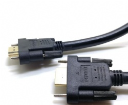 HDMI A male to HDMI A male with panel mount screw cable