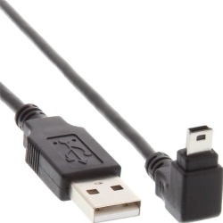 down angle Mini usb 5pin male to USB 2.0 A male power charge cable