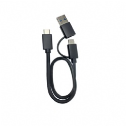 30cm 9wire 10Gbps 2 IN 1 USB A/USB C to USB C power charge data transfer cable