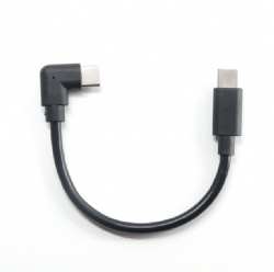 short angle USB C male to USB C power charge data transfer cable
