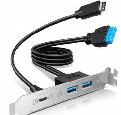 USB-C and USB to USB3.2 Type-E Key-A 20-Pin and 19-Pin USB3.0 Connectors with PCIe Bracket