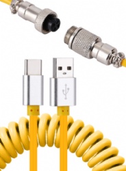 USB C to USB A TPU Cable for Mechanical Gaming Keyboard, with Detachable Metal Aviator for Custom Keyboard