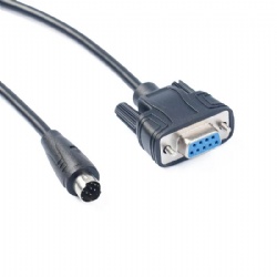 8P Mini Din Male to Female DB9 RS232 PLC Programming Adapter Cable 3Ft