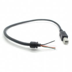 Short USB 2.0 B male to open 4wire strips printer cable