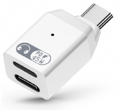 2-in-1 USB Type C Adapter with PD 45W Fast Charging for iPhone 16/15 Series, iPad Air/Pro and More Type C Device