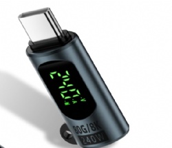 80Gbps USB C Extender Adapter with Power Meter Tester, 240W PD, 8K60Hz Voltage, Amperage LED Digital Display