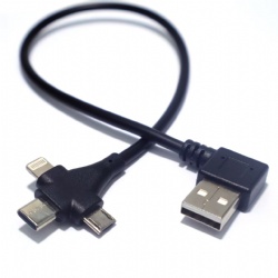 up/down/left/right USB 2.0 A male to iphone/usb c/micro usb data transfer power charge cable