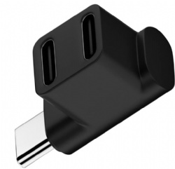 10Gbps USB3.0 Type C Male to Dual Female Power Data Splitter Adapter Up Angled Compatible with Steam Deck Laptop