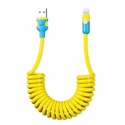 1.2m spring USB 2.0 A male to USB 8pin power charge cable for iphone 15/16