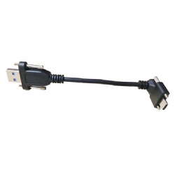 usb 3.0 A male with panel mount screw to USB C male power charge data transfer cable