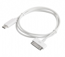 30-Pin to USB C Adapter Cable for iPhone 4S/4/3G/3/1, iPad 3/2/1, iPod 3 – 3ft – Male to Male, White (Next-Generation Data/Charging Cable from USB-C to Dock Connector)