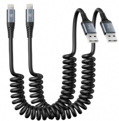 Spring Nylon Braided Lightning Cable Right Angle Charging Cord for iPhone14 13 12 11 Pro X XS XR 8 Plus 7 6 5 and More
