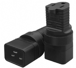 IEC C20 to NEMA 5-15R Power Adapter 15A 125V NEMA 5-15P to C20 AC Power Converter for PDUs and Network Equipment