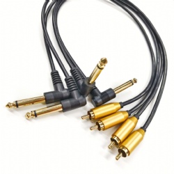 Gold Plated 6.35mm TS Mono Male to RCA Male Patch Cord