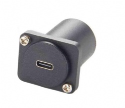 USB C to USB C Panel Mount Adapter - D-Type XLR Shell, USB 3.1 10Gbps Data Transfer 100W Fast Charging, Female to Female Straight Connector for Car/Industrial/Desktop Use