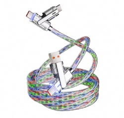 CABLETOLINK 3-in-1 USB 3.0 Cable with Braid Shielding 2.4A Fast Charging Pure Copper Conductor PVC Jacket for IPhone//