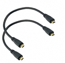 Micro HDMI Cable 1FT 2Pack Gold Plated High Speed Micro HDMI Extension Cord Type D Male to Male Cord Supports 3D/4K
