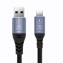 1m 60W3A USB 3.2 10Gbps a Male to USB C Carplay Power Charge Data Transfer Cable