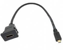 HDMI Square Flush Mount Cable, HDMI Male to Female Mount Extension Cable, Dash Flush Panel Mount Cable for Car, Boat and Motorcycle 1M/3Ft