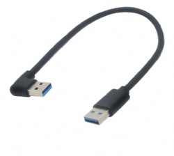 1ft 90 Degree USB Male to Male 5Gbps Data usb3.0 Right Angle USB a Cable Type-A Male to Straight 3.0 Type-A Male(Left 1ft)