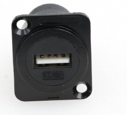 USB 2.0 to USB 2.0 Female Panel Socket Square Panel Mount Coupler Pass Through Connector