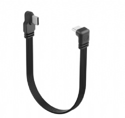 Right Angle USB C 2.0 Flat Data Cable 15cm/0.5ft Type C Male to Male Charging Short Cord for Phones, Laptop, Car Chargers (Side to Right Angle)