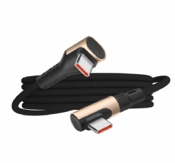 90 Degree USB C to USB C Cable, 240W Fast Charging Nylon Braided, 4.9FT Right Angle Type C Cable